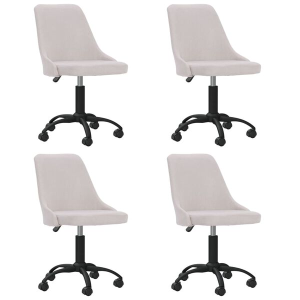 vidaXL Sillas de comedor giratorias 4 unidades tela color crema