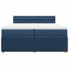 vidaXL Cama box spring con colch&oacute;n tela azul 200x200 cm