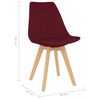 vidaXL Sillas de comedor 2 unidades tela rojo tinto