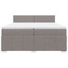 vidaXL Cama box spring con colch&oacute;n tela gris taupe 200x200 cm