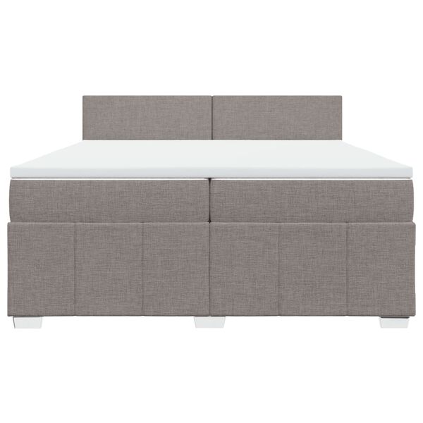 vidaXL Cama box spring con colch&oacute;n tela gris taupe 200x200 cm