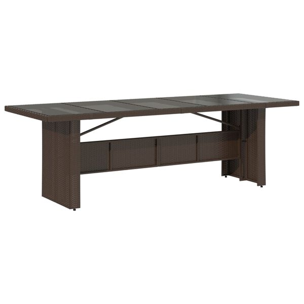 vidaXL Set de mesa y sillas de jard&iacute;n 11 pzs y cojines rat&aacute;n PE marr&oacute;n