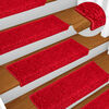 vidaXL Alfombrillas para escaleras 10 unidades 65x21x4 cm Borde rectangular rojo