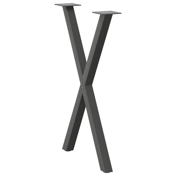 vidaXL Patas para mesa de comedor en forma de X (2 unidades), antracita, 57 x (72-73) cm, acero