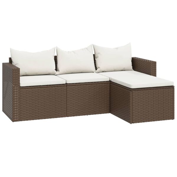 vidaXL Set muebles de jardín ratán sintético marrón