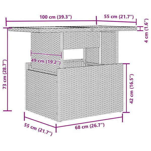vidaXL Conjunto de sof&aacute; de jard&iacute;n 11 pcs Beige Rattan de Poli&eacute;ster