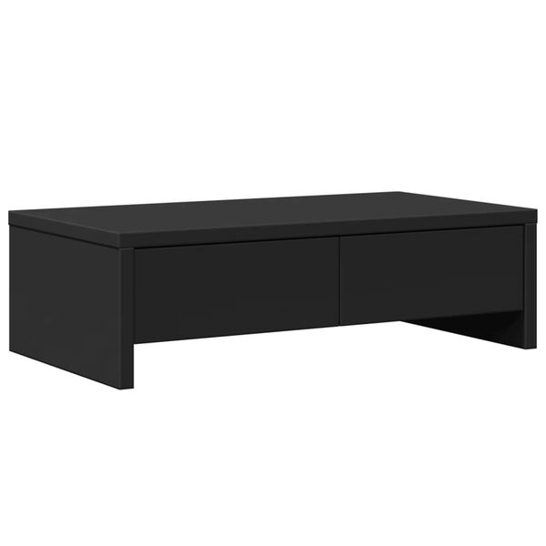 vidaXL Soporte de monitor con cajones madera negro 50x27x15 cm
