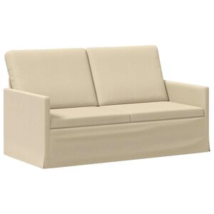 vidaXL Sof&aacute; de 2 plazas Crema 150 x 81 x 82 cm Tela