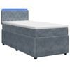 vidaXL Cama con Base Tapizada, Colch&oacute;n y Luz LED Gris oscuro
