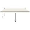 vidaXL Toldo manual retráctil con LED crema 400x300 cm