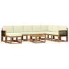 vidaXL Conjunto de sof&aacute;s de exterior 9 uds. Natural y Crema