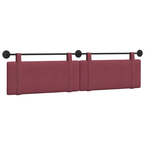 vidaXL Cabecera Colgante Liso Rojo vino 210 x 55 x 5 cm tela