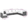 vidaXL Set muebles de jard&iacute;n 7 piezas y cojines rat&aacute;n sint&eacute;tico marr&oacute;n