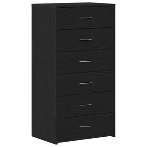 vidaXL Aparador con 6 cajones roble negro 50x34x96cm madera ingenier&iacute;a
