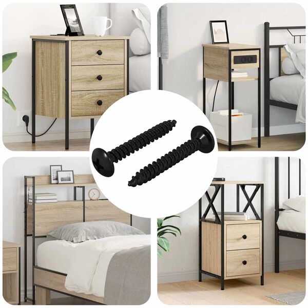 vidaXL Clavo de Roctado 2 pcs Negro M4 x 28 mm Acero