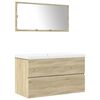 vidaXL Set de muebles de baño 3 pzas madera contrachapada roble Sonoma