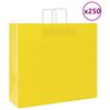 vidaXL Bolsas de papel con asas 250 uds amarillas 54x15x49 cm