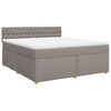 vidaXL Cama box spring con colch&oacute;n tela gris taupe 180x200 cm
