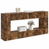 vidaXL Mesa Consola Rayado Roble Ahumado 155 x 29 x 74 cm
