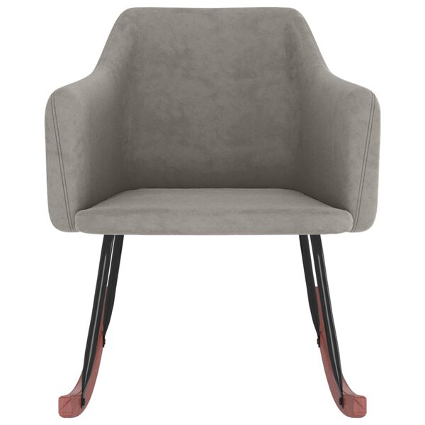 vidaXL Silla mecedora de terciopelo gris claro