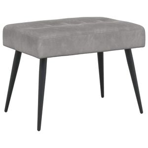 vidaXL Banco con tapicer&iacute;a con botones Gris Claro 60 x 40 x 45 cm