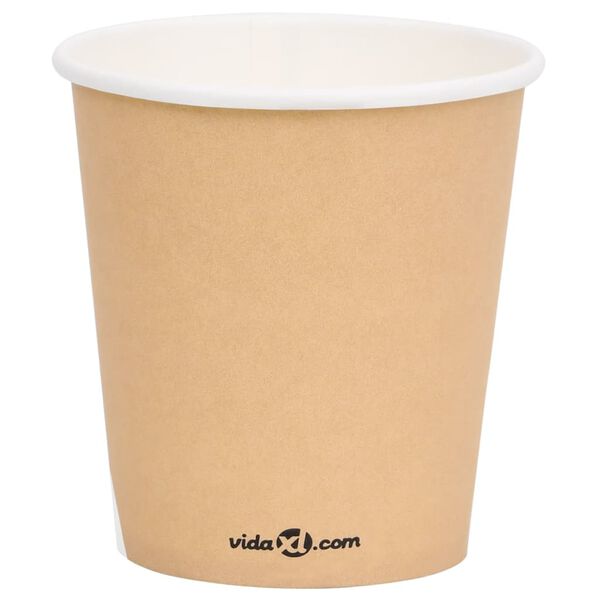 vidaXL Tazas de papel de caf&eacute; 200 ml 250 uds marr&oacute;n