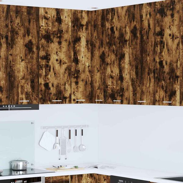 vidaXL Mueble colgante con puerta Roble Ahumado y 57 x 57 x 100 cm