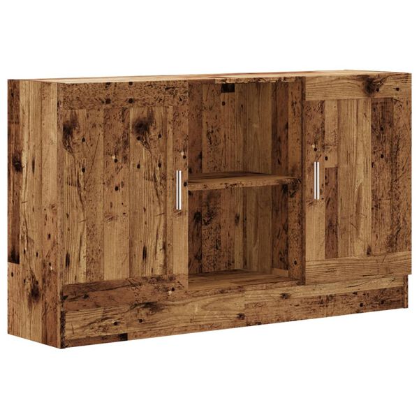 vidaXL Aparador de madera ingenier&iacute;a envejecida negro 120x30,5x70 cm