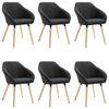 vidaXL Sillas de comedor giratorias 6 unidades tela negras