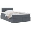 vidaXL Cama con almacenamiento Gris oscuro 120 x 190 cm Terciopelo