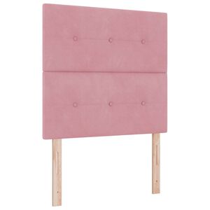 vidaXL Cama Box Spring LED con colch&oacute;n Rosa 90 x 200 cm tela