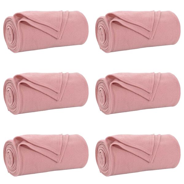 vidaXL Mantitas de Sof&aacute; 6 pcs Rosa 170 x 130 cm Lana