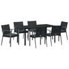 vidaXL Conjunto de Comedor de Jard&iacute;n 7 uds. Negro y Gris