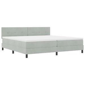 vidaXL Cama Box Spring LED Gris Claro 200 x 200 cm Terciopelo