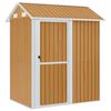vidaXL Cobertizo jard&iacute;n acero galvanizado marr&oacute;n claro 192x152,5x237cm