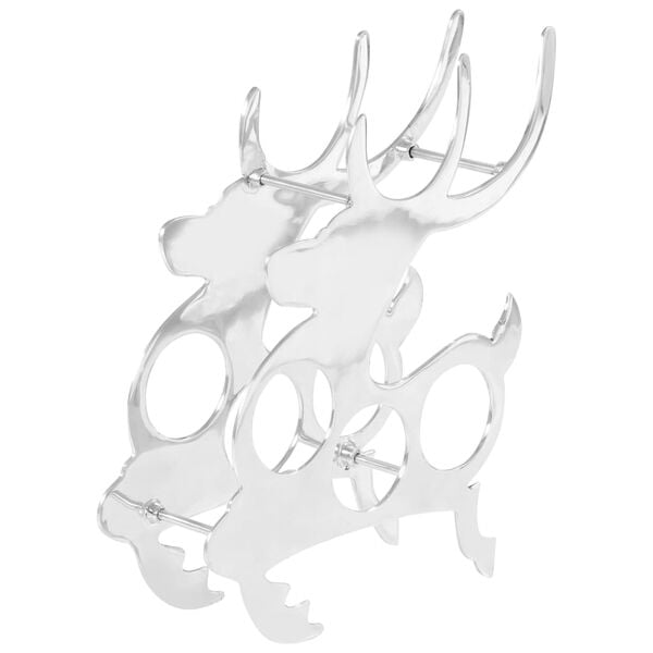 vidaXL Botellero de aluminio macizo 33x14x54 cm plateado