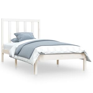 vidaXL Estructura de cama madera maciza de pino blanco 75x190 cm