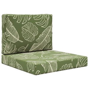 vidaXL Coj&iacute;n para sof&aacute; de exterior 2 pcs Dise&ntilde;o de Hojas Poli&eacute;ster
