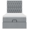 vidaXL Estructura de cama otomana con colch&oacute;n tela gris claro 90x190cm