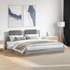 vidaXL Estructura de cama cabecero luces LED gris Sonoma 180x200 cm