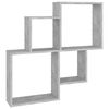 vidaXL Estante cubo de pared contrachapado gris hormig&oacute;n 80x15x78,5 cm