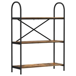 vidaXL Estante de libros 3 niveles 80 x 30 x 109 cm Roble ahumado