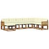 vidaXL Conjunto de sof&aacute;s de exterior 8 uds. Natural y Crema