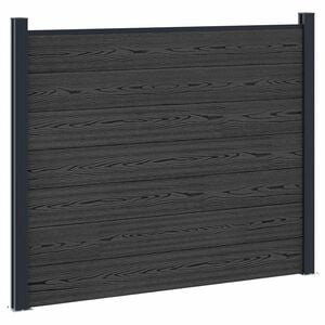 vidaXL Panel de valla WPC y Aluminio Negro