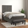 vidaXL Cama box spring con colch&oacute;n terciopelo gris oscuro 80x200 cm