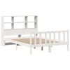 vidaXL Cama con estanter&iacute;a sin colch&oacute;n madera maciza blanca 140x190 cm
