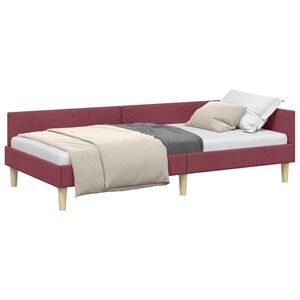 vidaXL Estructura de cama en esquina Rojo vino 100 x 200 cm tela