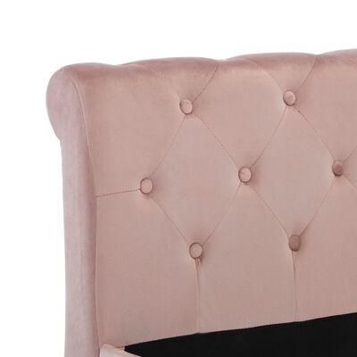 vidaXL Estructura de cama de terciopelo rosa 140x200 cm