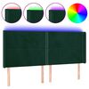 vidaXL Cabecero con LED de terciopelo verde oscuro 183x16x118/128 cm