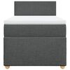 vidaXL Cama box spring individual con colch&oacute;n tela gris oscuro